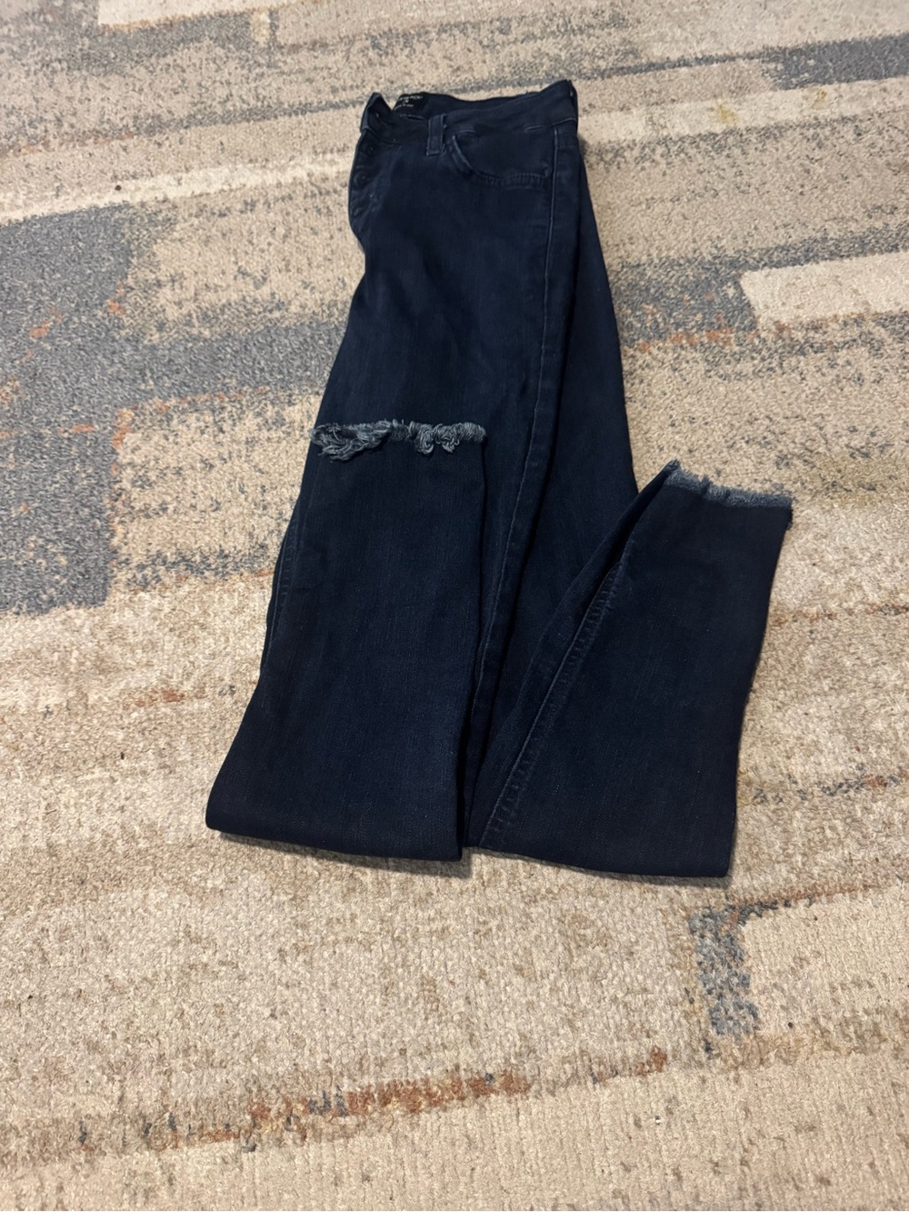 Women's Dark Blue Distressed Skinny Jeans